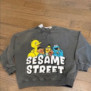 Sesame Street Charcoal Crewneck Sweater for Men